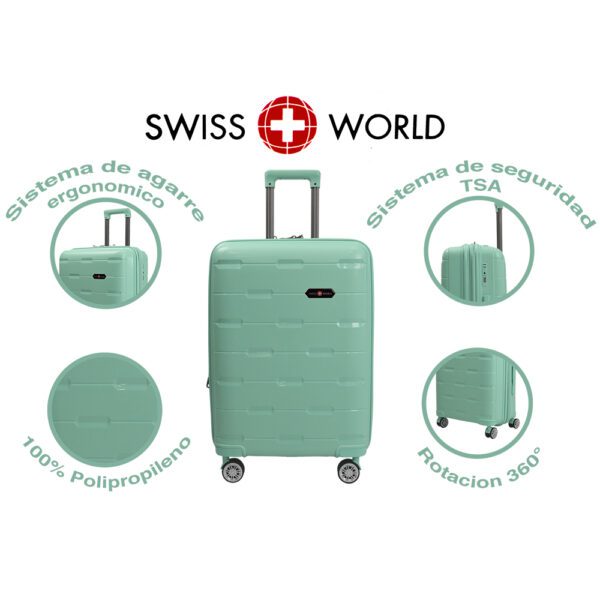 Maleta de viaje 20" Swiss World, 100% Polipropileno - Imagen 19
